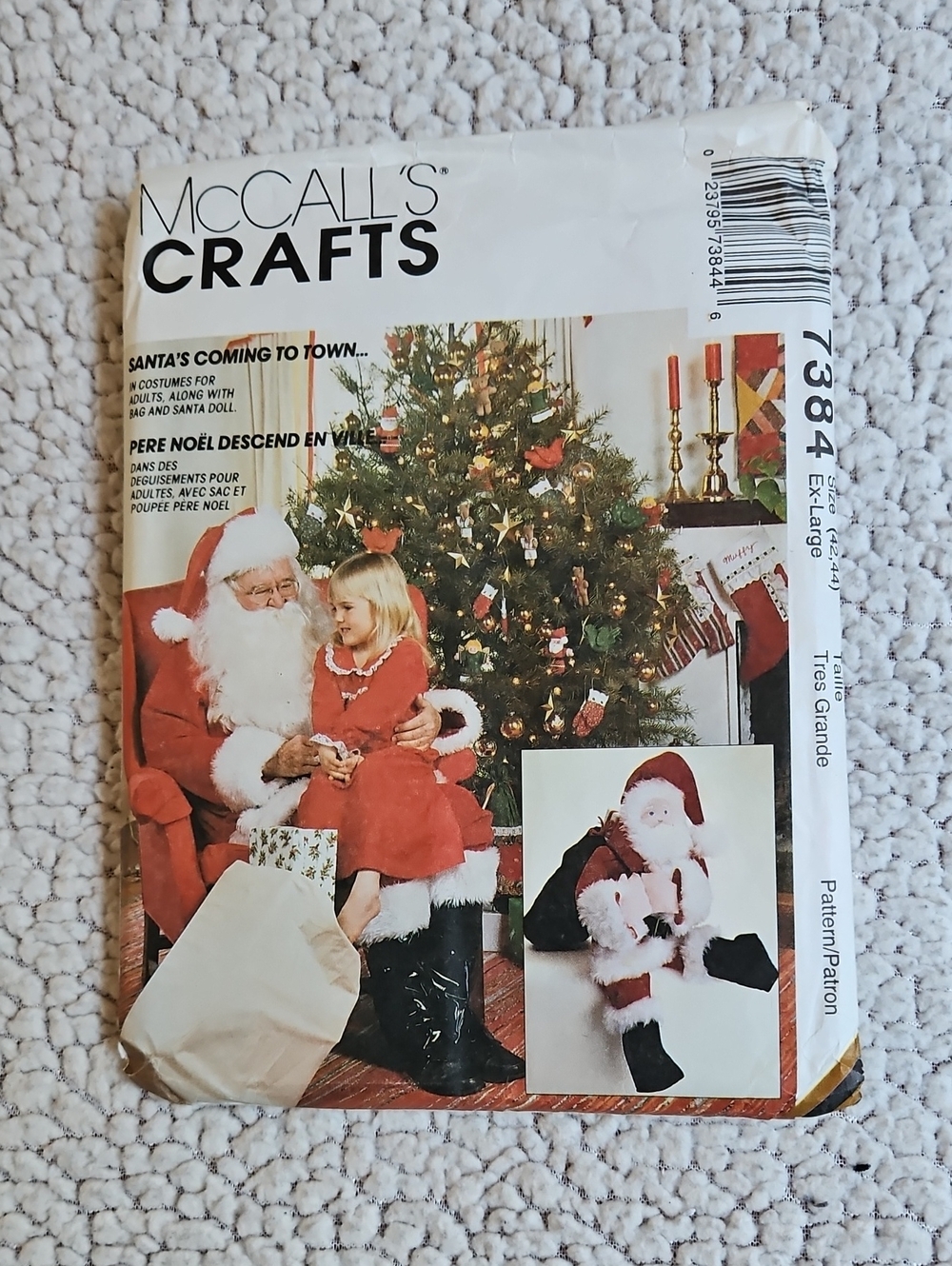 McCALL'S CRAFTS Santa Costume Pattern - Used - Size XLarge